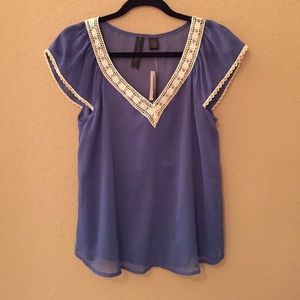 NEW Pretty Blue Sheer Top