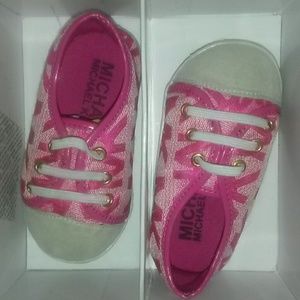 Baby pink mk Michael Kors logo sneakers 3c