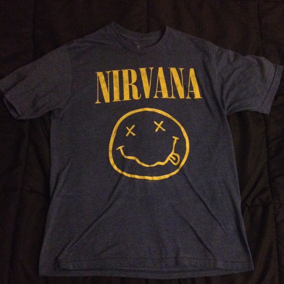 Navy Blue Nirvana Band T Shirt