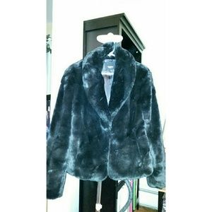 Beautiful Black Faux Fur Coat size large