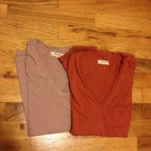 2 Madewell V-neck Pocket Tees