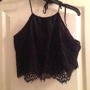 PacSun Cute Black Open-Back Crop Top