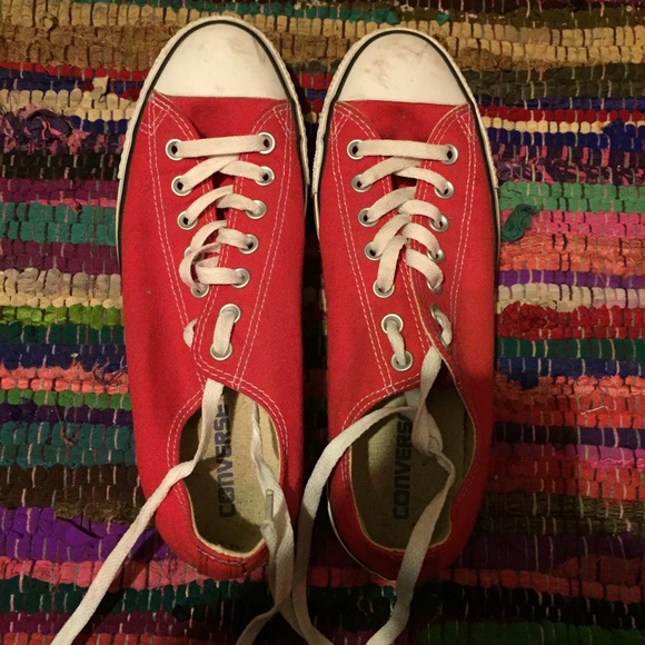 Converse red low tops