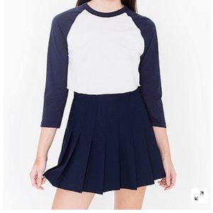 American apparel navy tennis skirt