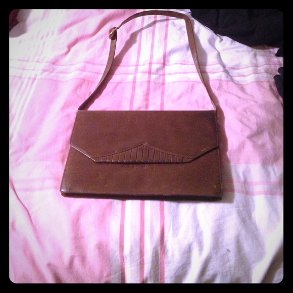Vintage olive green leather bag