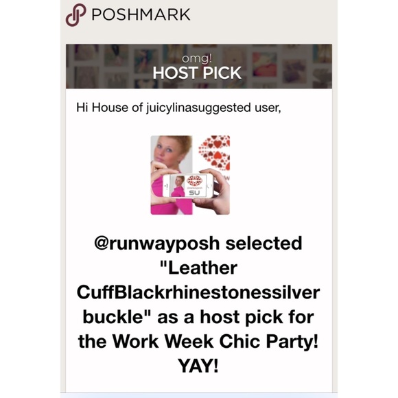 🎉HP 3/14/16🎉💌Leather Cuff💌Black💌rhinestones💌 - Picture 4 of 4