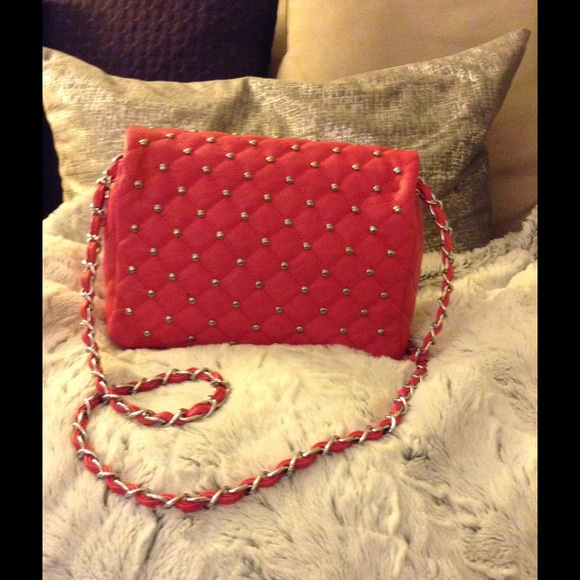 Pink handbag with silver studs. Never carried. - Picture 2 of 4