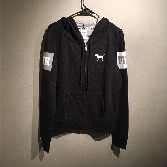 PINK Victoria's Secret Sweaters - (SOLD)NWOT VS Pink Marl Full Zip Hoodie