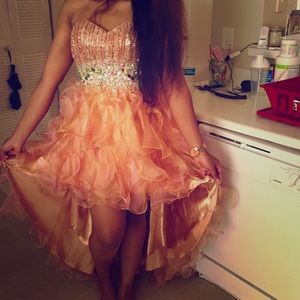 ROSE GOLD PROM DRESS NEVER BEEN WORN *NO TRADES*