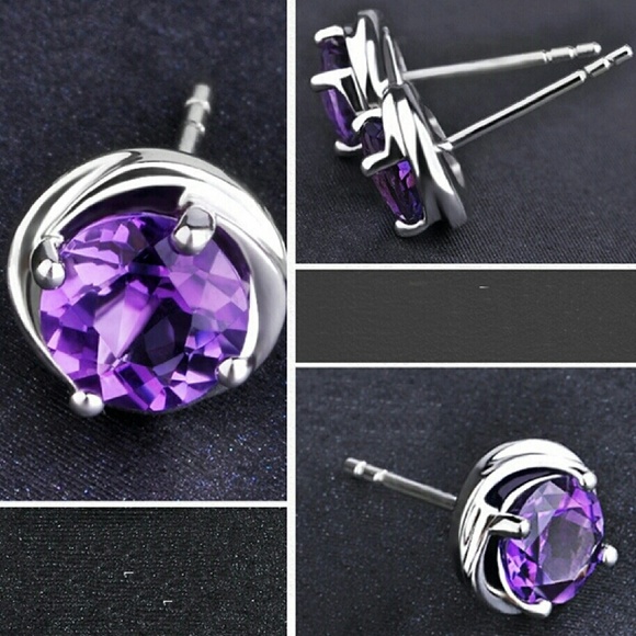 Round Austrian Crystal Earrings - Picture 2 of 4