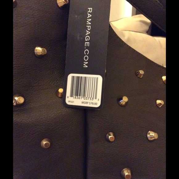 Large Rampage handbag with gold studs. - Picture 4 of 4
