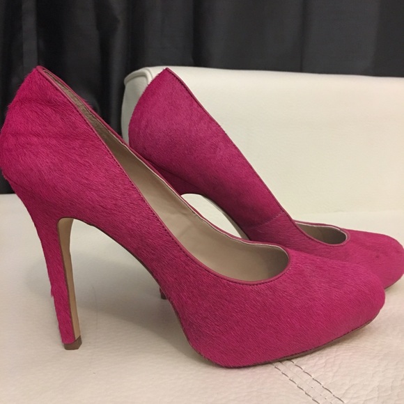 INC  Pink Cowhair Stilettos