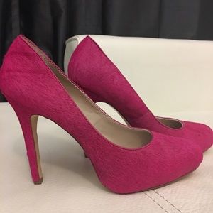 INC  Pink Cowhair Stilettos