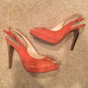 Cole Haan Orange Pumps Gold Heel NikeAir