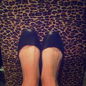 Steve Madden Leather Flats Black