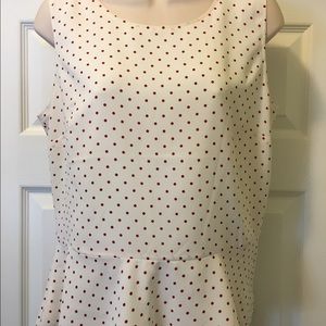 Talbots red polka dotted blouse. Zippered side.