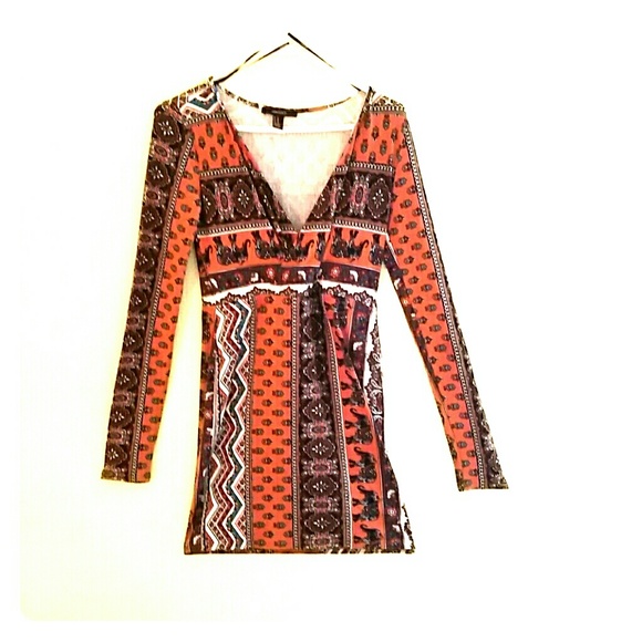 Forever 21 long sleeved elephant print dress