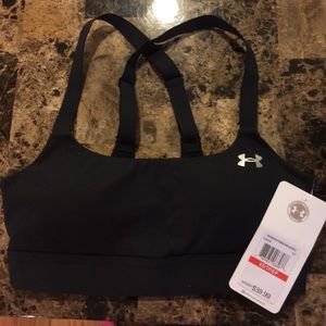 NEW. With tags. Under Armour XS Black sports bra.