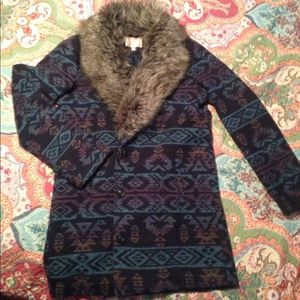 Pendleton-pattern Navy coat