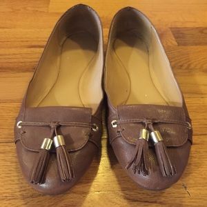 Nine West Brown Tassel Flats