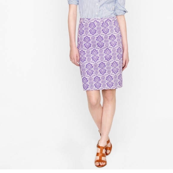 J. Crew medallion paisley pencil skirt