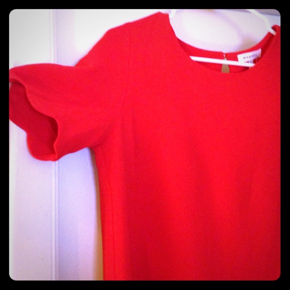 FALL PICK🍂❤️ Chic Scalloped Red Cocktail Dress