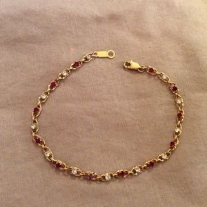 Gold gemstone bracelet