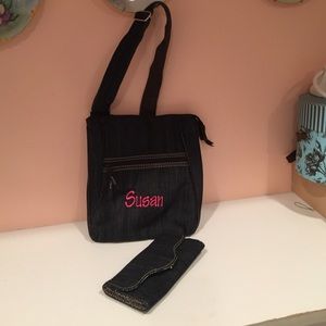 Monogrammed purse with matching wallet