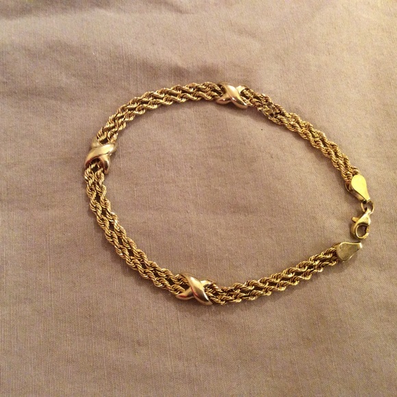 10k gold bracelet and earring set