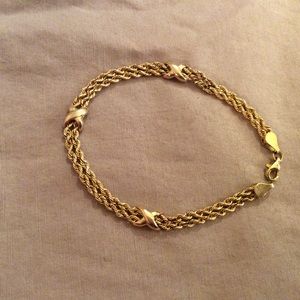 10k gold bracelet and earring set