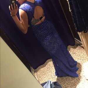 Blue lace dress
