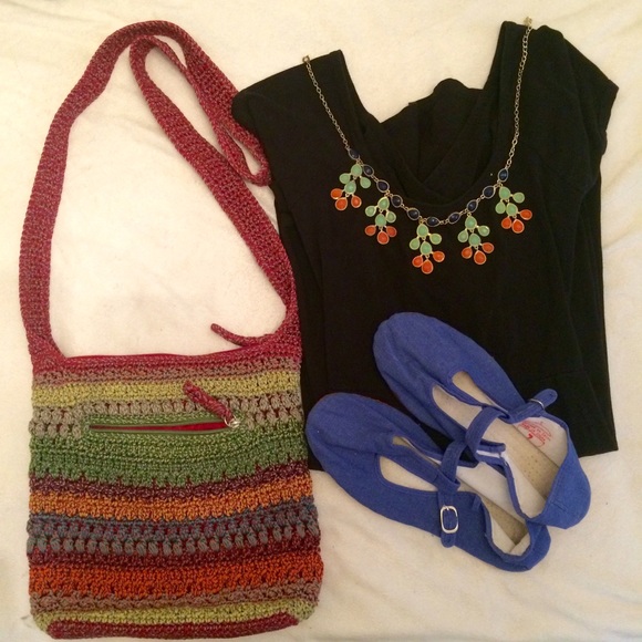 ❌sold❌crochet cross body bag from The Sak
