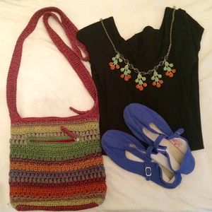 ❌sold❌crochet cross body bag from The Sak