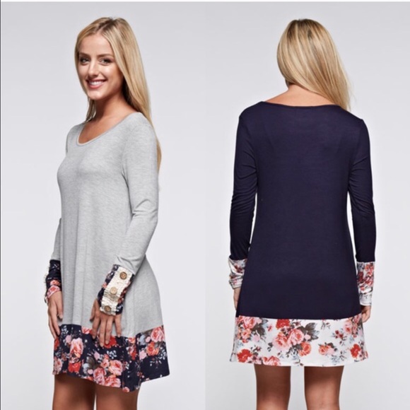 🆕GIANNA floral long sleeve dress - NAVY - Picture 2 of 4