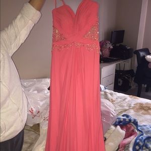 Color Coral prom dress