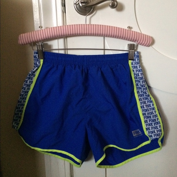 PINK royal blue and lime green workout shorts