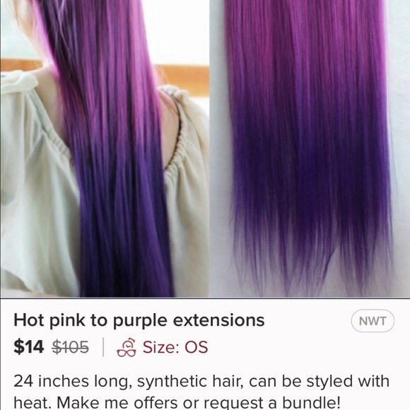 Hot pink to purple extensions