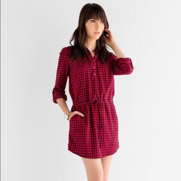 NWT Francesca's flannel cinched waist dress