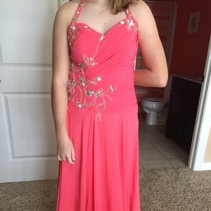 Coral/ Pink prom dress