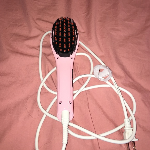 Hair brush straightener