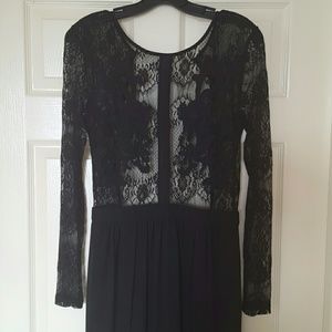 Open back lace  maxi dress