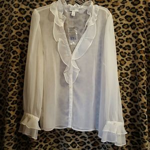 Beautiful sheer ivory/cream blouse