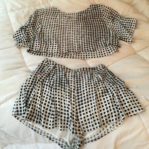 Mink pink checkered two piece set!
