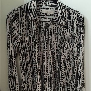 Black and white Loft blouse!