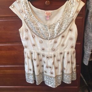 Plenty by Tracy Reese white & creme mirror top