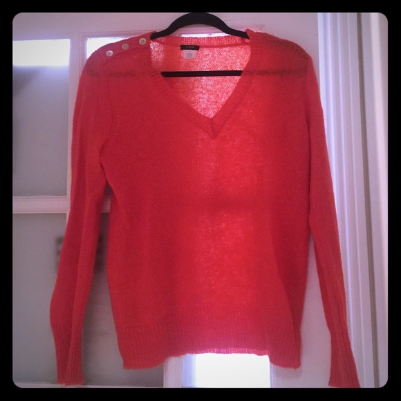 J. Crew Orange Wool Sweater - Picture 1 of 4
