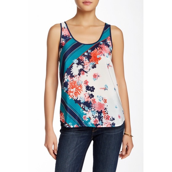 French Connection Belle Garden Silk Tank - Picture 1 of 4