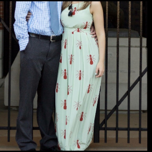 SOLD- Anthropologie Fire Ants Silk Maxi Dress - Picture 2 of 4