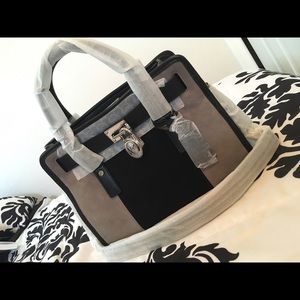 MICHAEL KORS Hamilton Center Stripe Medium Satchel
