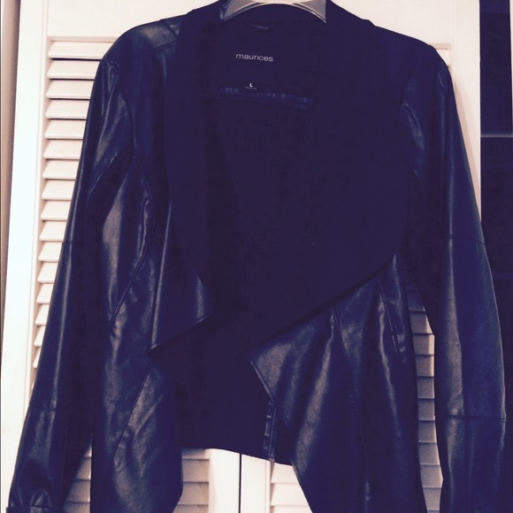Black leather jacket (not real leather)